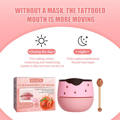 Deeply Moisturizing Honey Strawberry Lip Mask with Lip Brush